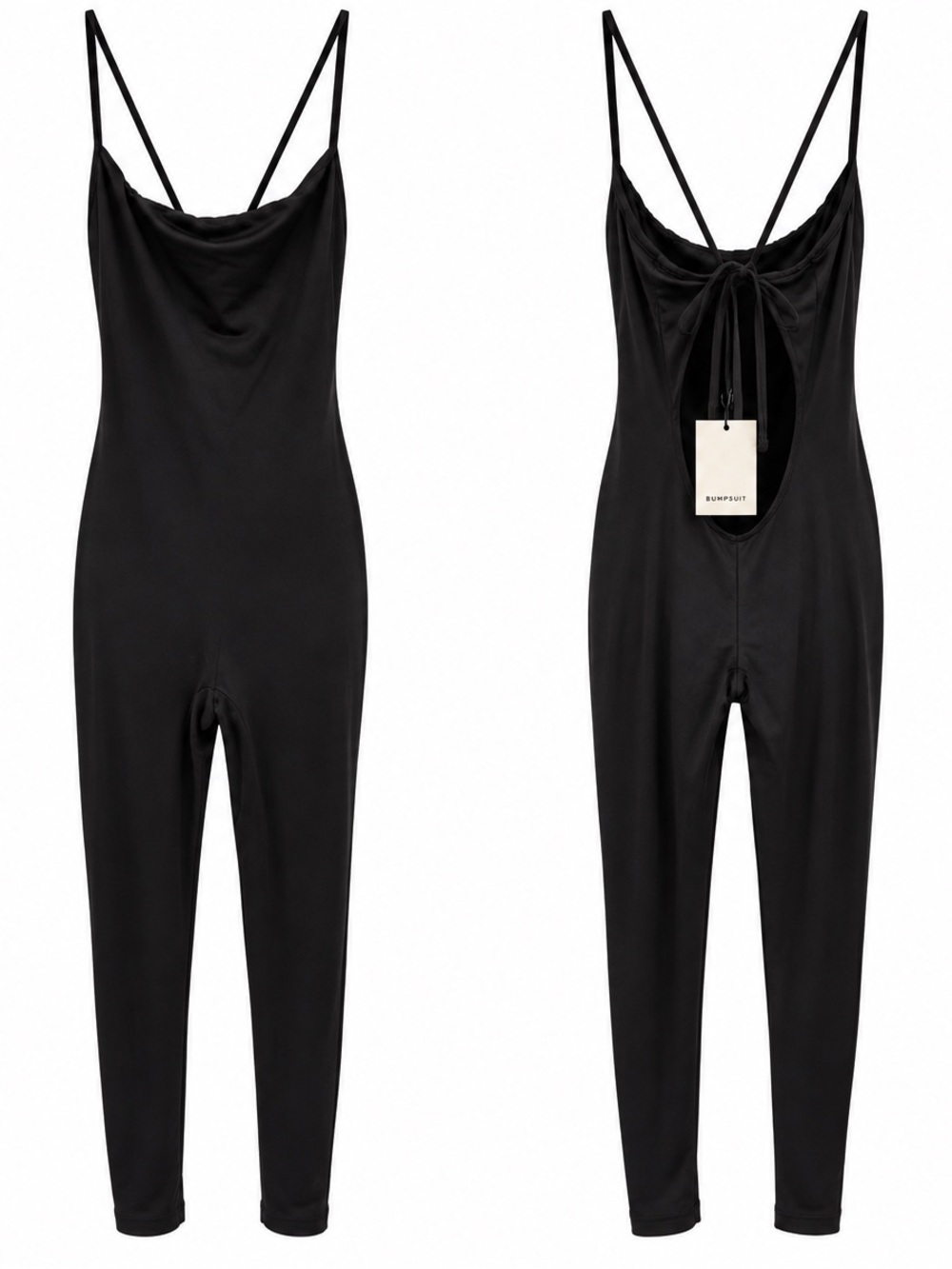 NWT BUMPSUIT Farrah Black Tie Back Maternity Jumpsuit Size M